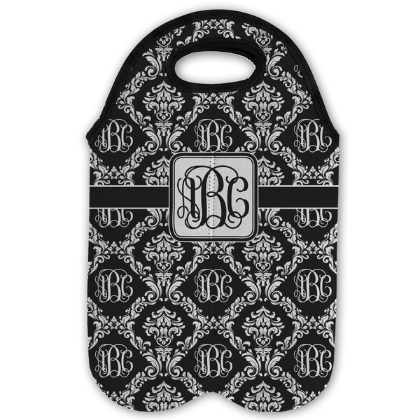 Monogrammed Damask Double Wine Tote - Flat (new)