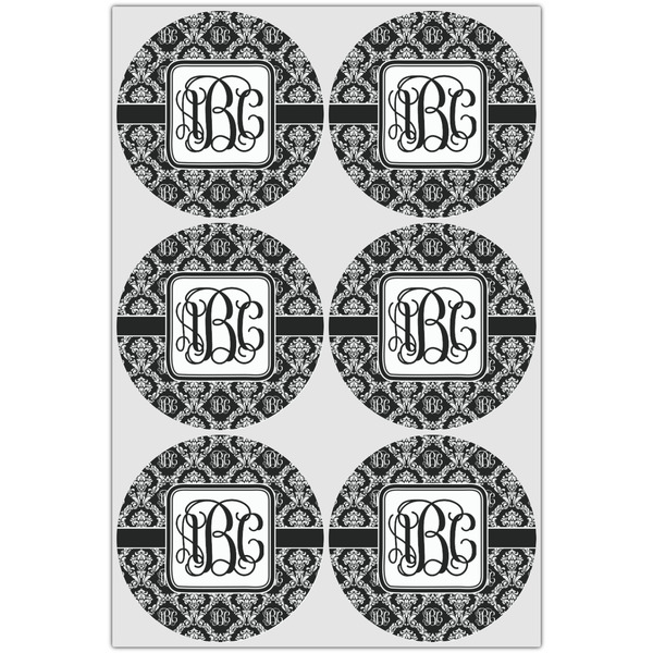 Monogrammed Damask Drink Topper - Large - Set of 6
