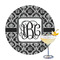 Monogrammed Damask Printed Drink Topper - 3.25"