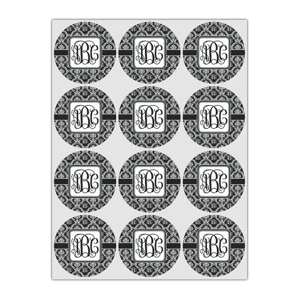 Monogrammed Damask Drink Topper - Small - Set of 12