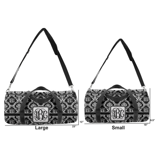 Monogrammed Damask Duffle Bag Small and Large