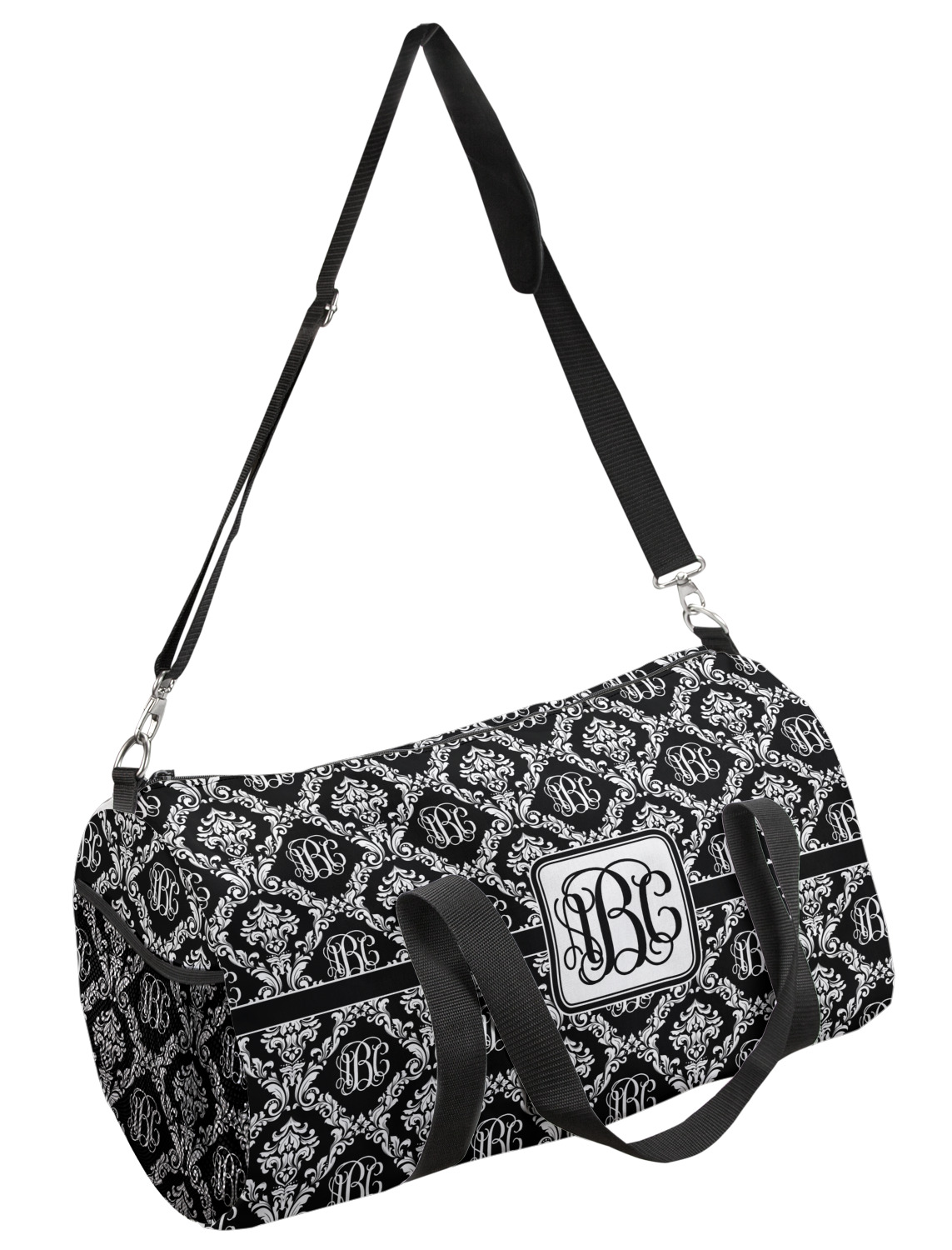 Monogrammed Damask Duffel Bag - Multiple Sizes ...