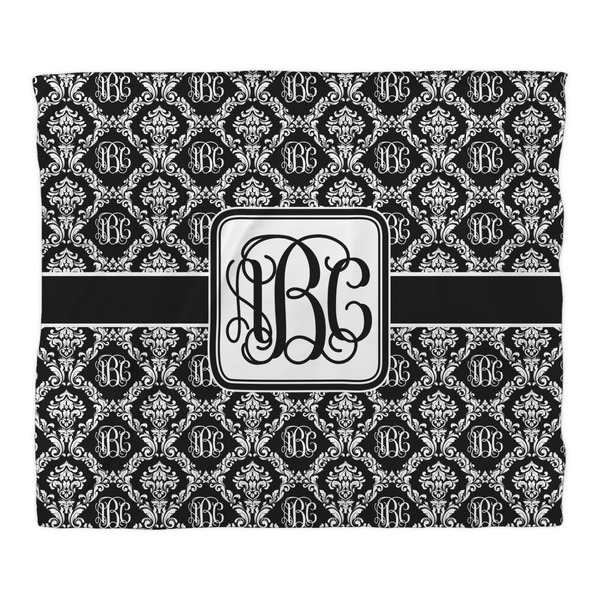 Monogrammed Damask Duvet Cover - King - Front