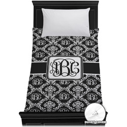 Monogrammed Damask Duvet Cover - Twin XL (Personalized)