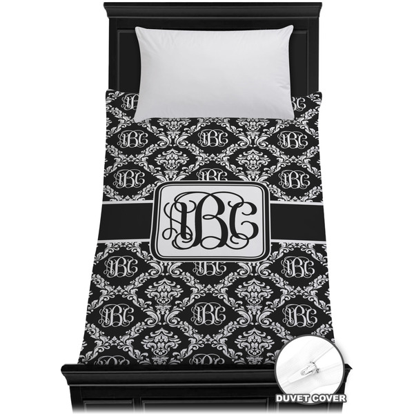 Custom Monogrammed Damask Duvet Cover - Twin XL (Personalized)