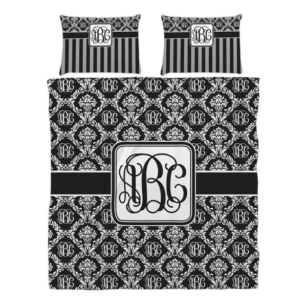 Monogrammed Damask Duvet cover Set - Queen - Alt Approval