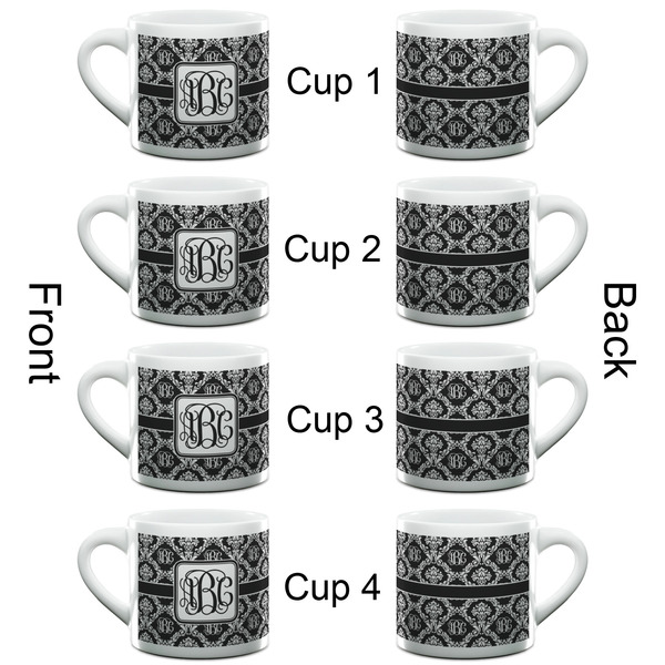 Monogrammed Damask Espresso Cup - 6oz (Double Shot Set of 4) APPROVAL