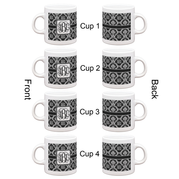 Monogrammed Damask Espresso Cup Set of 4 - Apvl