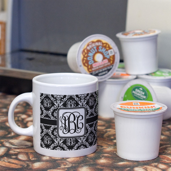 Monogrammed Damask Espresso Cup - Single Lifestyle