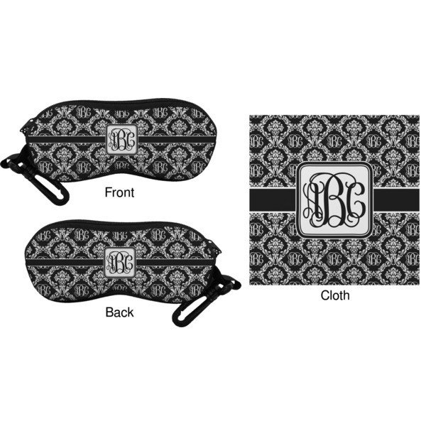 Monogrammed Damask Eyeglass Case & Cloth (Approval)