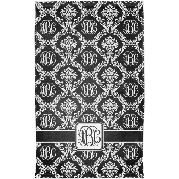 Monogrammed Damask Finger Tip Towel - Full View