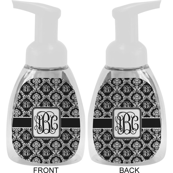 Monogrammed Damask Foam Soap Bottle Approval - White