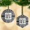 Monogrammed Damask Frosted Glass Ornament - MAIN PARENT