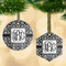 Monogrammed Damask Flat Glass Ornament