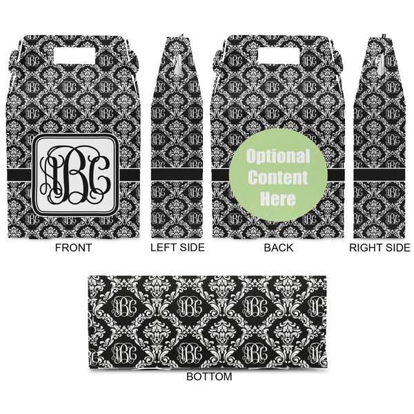 Monogrammed Damask Gable Favor Box - Approval