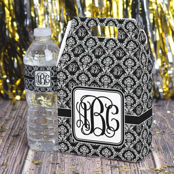 Monogrammed Damask Gable Favor Box - In Context