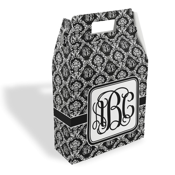 Custom Monogrammed Damask Gable Favor Box