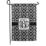 Monogrammed Damask Small Garden Flag - Single Sided
