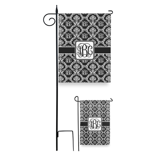 Monogrammed Damask Garden Flag - PARENT/MAIN