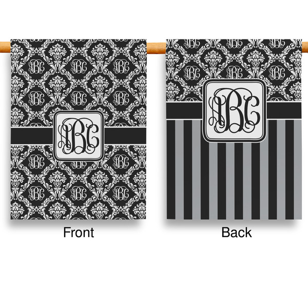 Monogrammed Damask Garden Flags - Large - Double Sided - APPROVAL