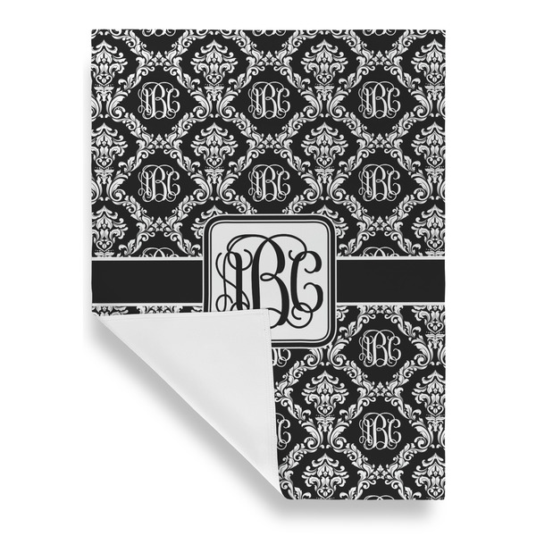 Monogrammed Damask Garden Flags - Large - Single Sided - FRONT FOLDED