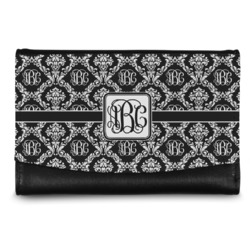 Monogrammed Damask Genuine Leather Women's Wallet - Small