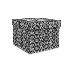Monogrammed Damask Gift Box with Lid - Canvas Wrapped - Small