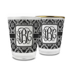 Monogrammed Damask Glass Shot Glass - 1.5 oz