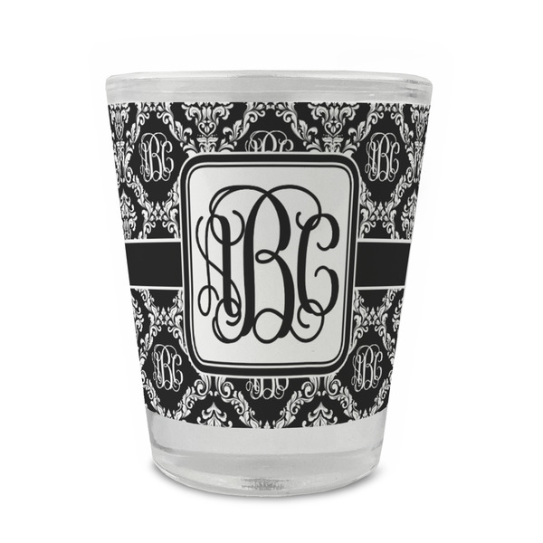 Monogrammed Damask Glass Shot Glass - Standard - FRONT