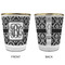 Monogrammed Damask Glass Shot Glass - with gold rim - APPROVAL