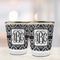 Monogrammed Damask Glass Shot Glass - with gold rim - LIFESTYLE