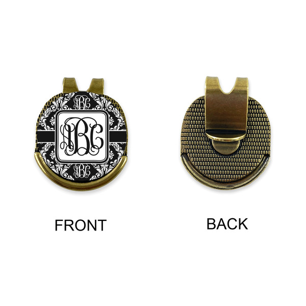 Monogrammed Damask Golf Ball Hat Clip Marker - Apvl - GOLD