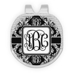 Monogrammed Damask Golf Ball Marker - Hat Clip - Silver