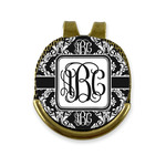 Monogrammed Damask Golf Ball Marker - Hat Clip - Gold