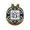 Monogrammed Damask Golf Ball Marker - Hat Clip - Gold