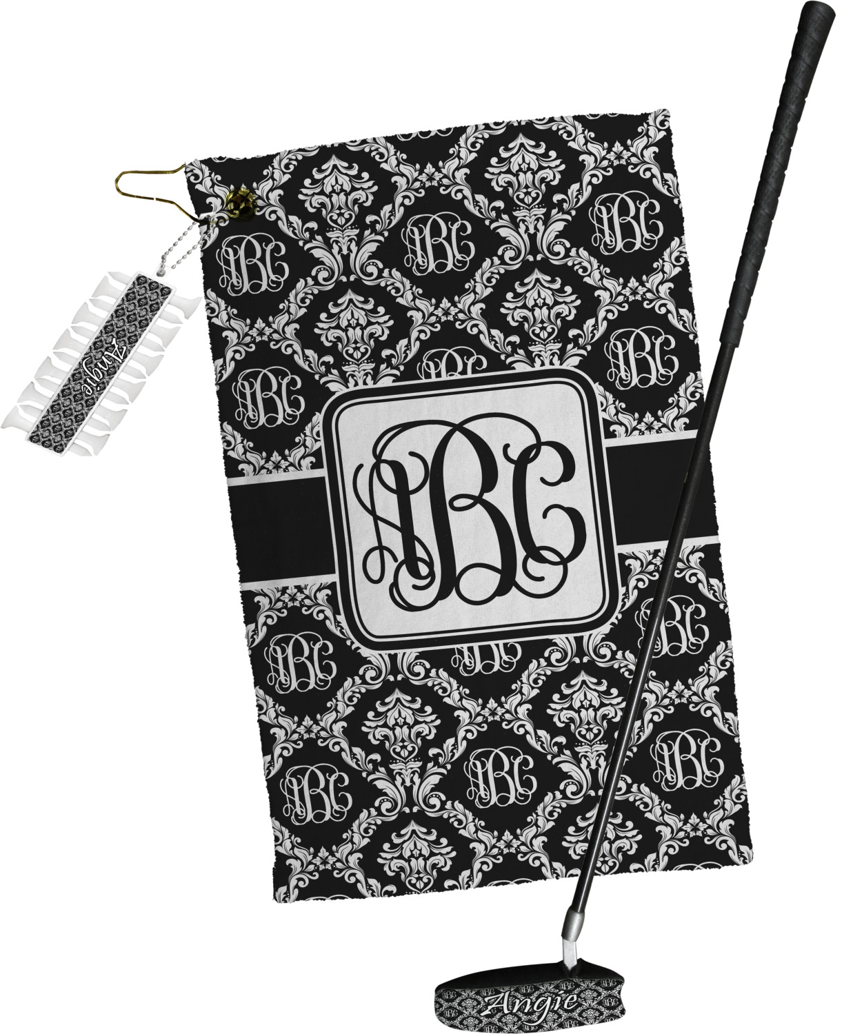 Monogrammed Damask Golf Towel Gift Set (Personalized) YouCustomizeIt
