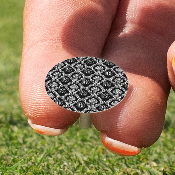 Monogrammed Damask Golf Tees & Ball Markers Set - Marker