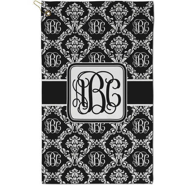 Custom Monogrammed Damask Golf Towel - Poly-Cotton Blend - Small