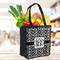 Monogrammed Damask Grocery Bag - LIFESTYLE