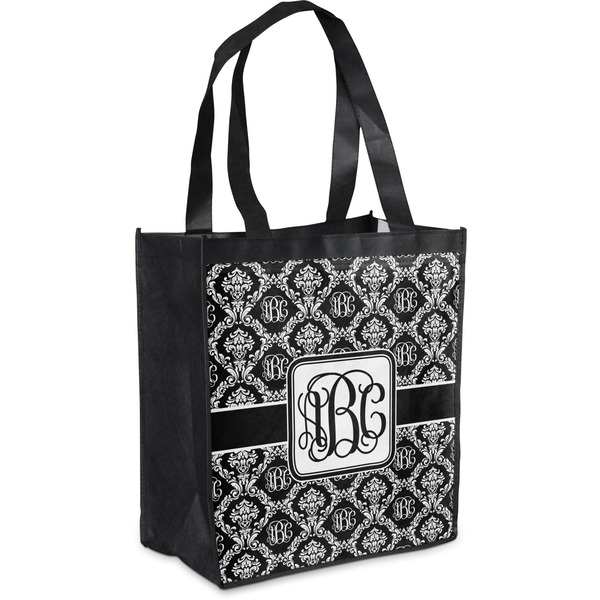 Custom Monogrammed Damask Grocery Bag (Personalized)