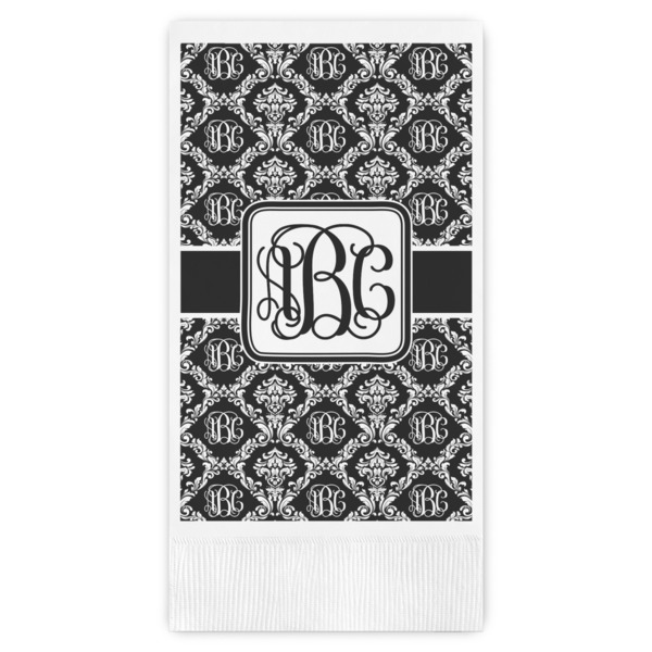 Custom Monogrammed Damask Guest Paper Towels - Full Color