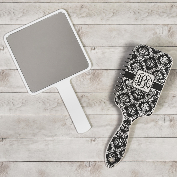 Monogrammed Damask Hair Brush - In Context