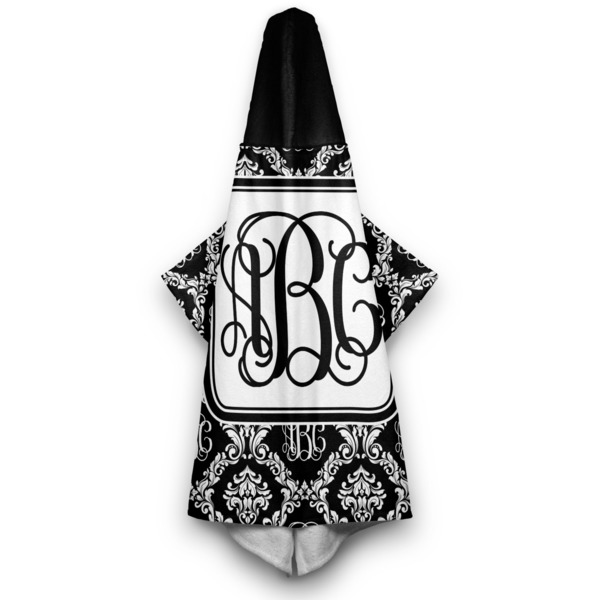 Monogrammed Damask Hooded Towel - Hanging