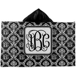 Monogrammed Damask Kids Hooded Towel (Personalized)
