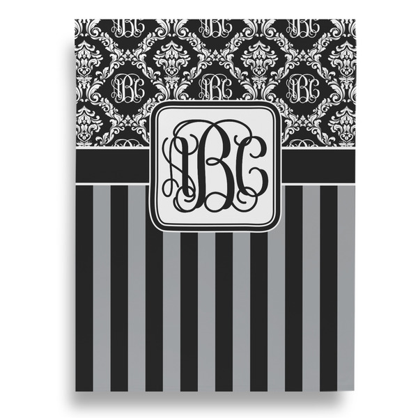 Monogrammed Damask House Flags - Double Sided - BACK