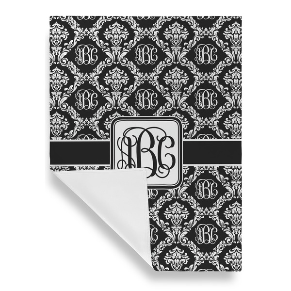 Monogrammed Damask House Flags - Single Sided - FRONT FOLDED