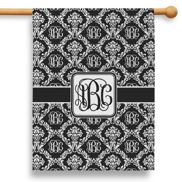 Custom Monogrammed Damask 28" House Flag