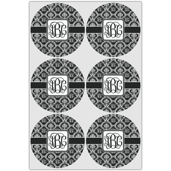 Monogrammed Damask Icing Circle - Large - Set of 6