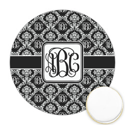 Monogrammed Damask Printed Cookie Topper - Round