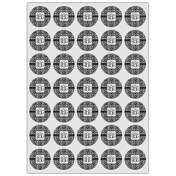 Monogrammed Damask Icing Circle - XSmall - Set of 35